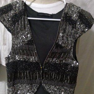 Zara Beaded and Sequined Vest Size S
